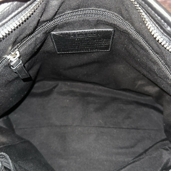 Coach Black Op Art Leather Crossbody Satchel Messenger Bag with Tote Handle! - Picture 11 of 12